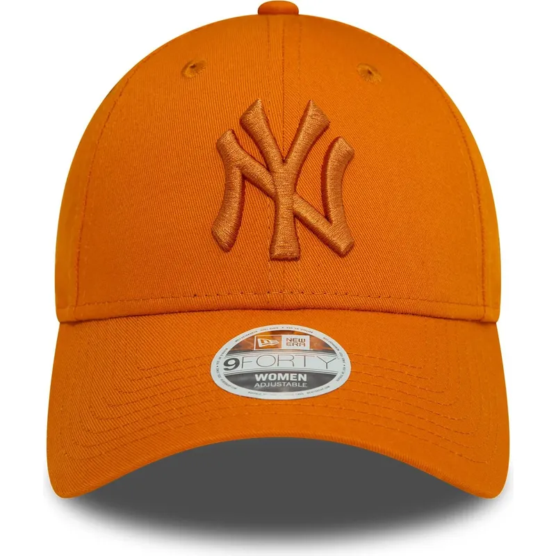petten-gebogen-oranje-verstelbaar-9forty-league-essential-van-new-york-yankees-mlb-van-new-era