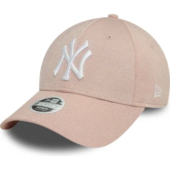 Petten gebogen roze verstelbaar 9FORTY Glitter van New York Yankees MLB van New Era