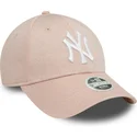 petten-gebogen-roze-verstelbaar-9forty-glitter-van-new-york-yankees-mlb-van-new-era