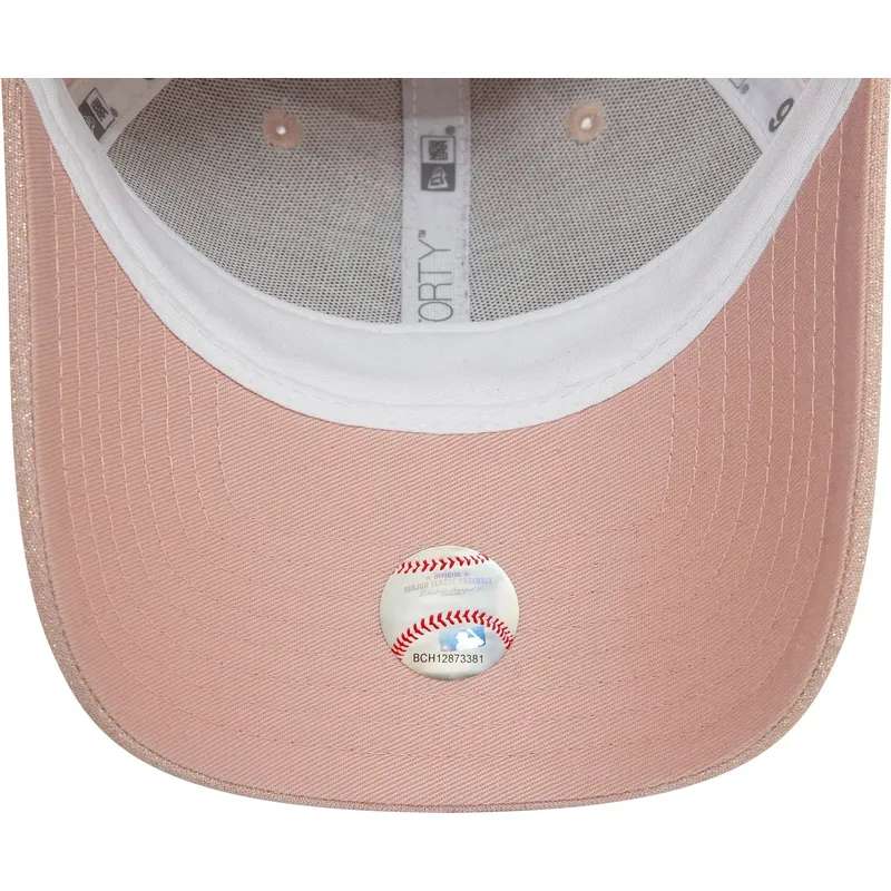 petten-gebogen-roze-verstelbaar-9forty-glitter-van-new-york-yankees-mlb-van-new-era