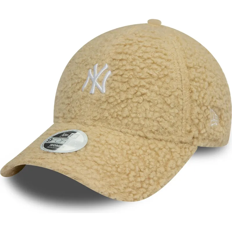 petten-gebogen-beige-verstelbaar-9forty-borg-van-new-york-yankees-mlb-van-new-era