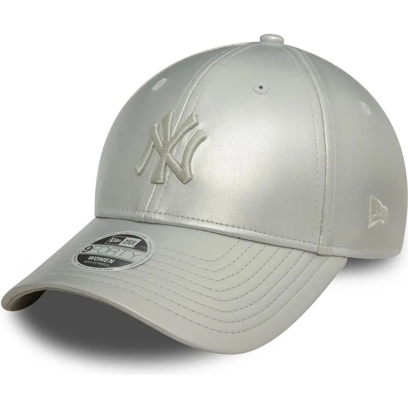 petten-gebogen-grijs-verstelbaar-plateada-plateado-9forty-midi-pu-van-new-york-yankees-mlb-van-new-era