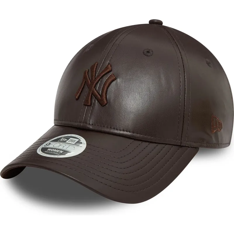 petten-gebogen-bruin-verstelbaar-9forty-midi-pu-van-new-york-yankees-mlb-van-new-era