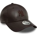petten-gebogen-bruin-verstelbaar-9forty-midi-pu-van-new-york-yankees-mlb-van-new-era