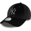 petten-gebogen-zwart-verstelbaar-9forty-velour-diamante-van-new-york-yankees-mlb-van-new-era