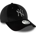 petten-gebogen-zwart-verstelbaar-9forty-velour-diamante-van-new-york-yankees-mlb-van-new-era