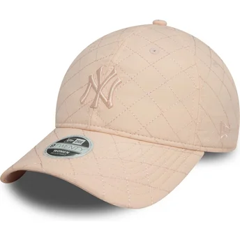 Petten gebogen roze verstelbaar 9TWENTY Padded van New York Yankees MLB van New Era