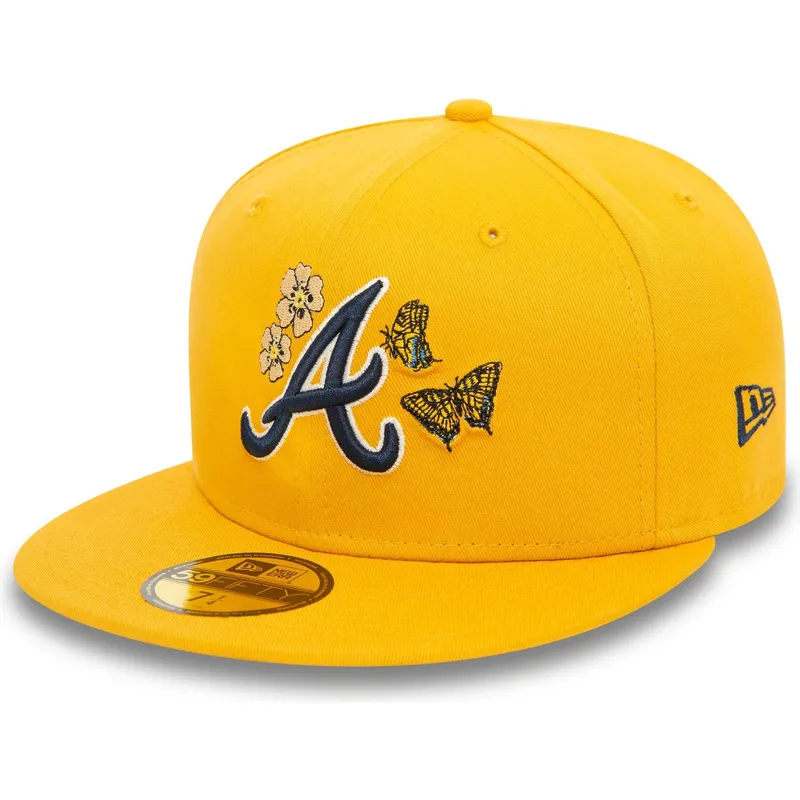 petten-plat-geel-fitted-59fifty-icon-van-atlanta-braves-mlb-van-new-era