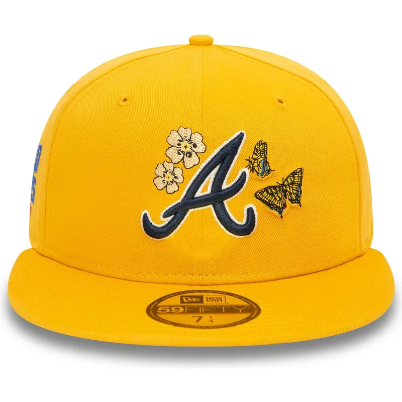 petten-plat-geel-fitted-59fifty-icon-van-atlanta-braves-mlb-van-new-era