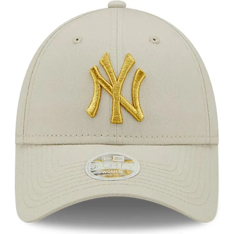 petten-gebogen-beige-verstelbaar-dorado-9forty-metallic-van-new-york-yankees-mlb-van-new-era