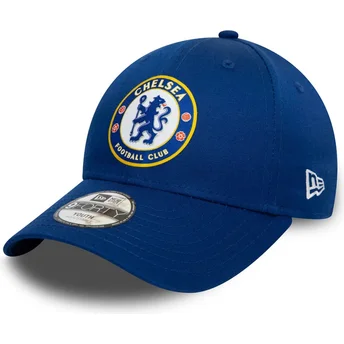 Petten gebogen blauw snapback voor kinderen 9FORTY Core van Chelsea Football Club Premier League van New Era