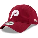 petten-gebogen-rood-verstelbaar-9twenty-core-classic-van-philadelphia-phillies-mlb-van-new-era