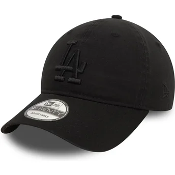 Petten gebogen zwart verstelbaar 9TWENTY Washed van Los Angeles Dodgers MLB van New Era