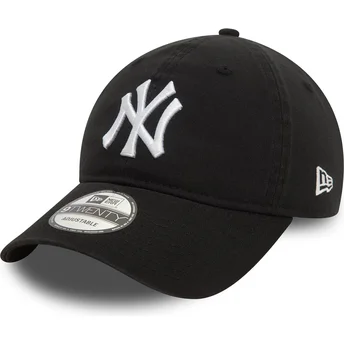 Petten gebogen zwart verstelbaar 9TWENTY Washed van New York Yankees MLB van New Era