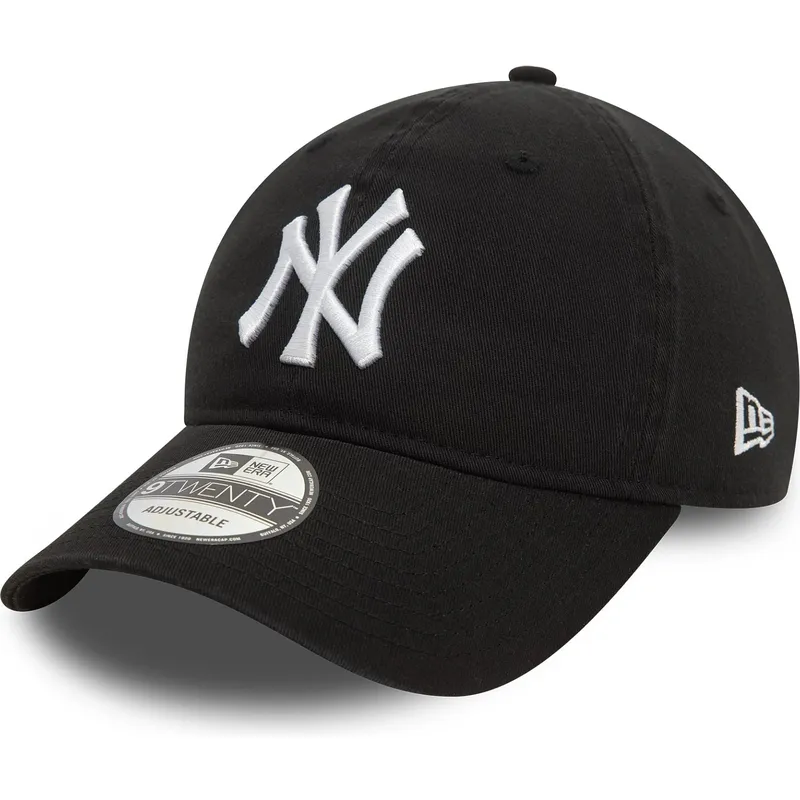 petten-gebogen-zwart-verstelbaar-9twenty-washed-van-new-york-yankees-mlb-van-new-era