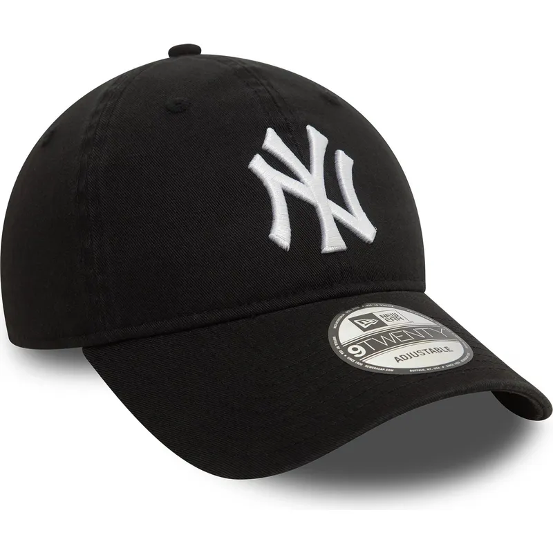 petten-gebogen-zwart-verstelbaar-9twenty-washed-van-new-york-yankees-mlb-van-new-era