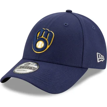Petten gebogen marineblauw verstelbaar 9FORTY The League van Milwaukee Brewers MLB van New Era