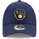 petten-gebogen-marineblauw-verstelbaar-9forty-the-league-van-milwaukee-brewers-mlb-van-new-era