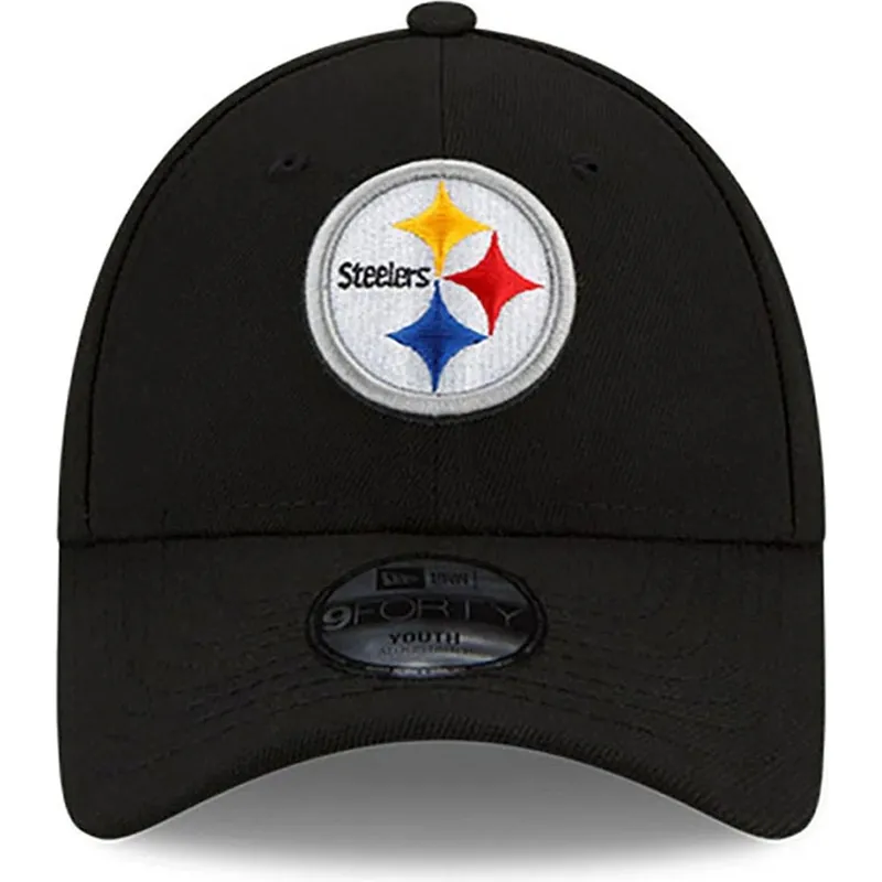 petten-gebogen-zwart-verstelbaar-voor-kinderen-9forty-the-league-van-pittsburgh-steelers-nfl-van-new-era