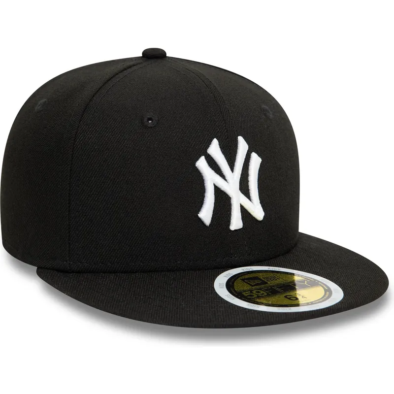 petten-plat-zwart-fitted-voor-kinderen-59fifty-van-new-york-yankees-mlb-van-new-era
