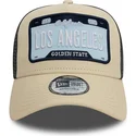 petten-gebogen-beige-snapback-a-frame-license-plate-van-los-angeles-steden-en-stranden-van-new-era