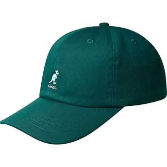 Petten gebogen groen verstelbaar Washed Baseball Pine van Kangol