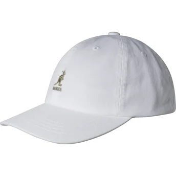 Petten gebogen wit verstelbaar Washed Baseball White van Kangol