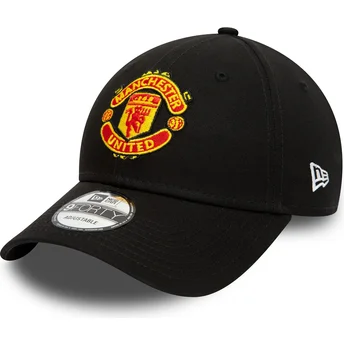 Petten gebogen zwart verstelbaar 9FORTY Essential van Manchester United Football Club Premier League van New Era
