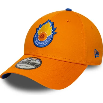 Petten gebogen oranje verstelbaar 9FORTY Core van Saiyans FC Kings League van New Era