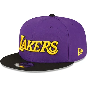 Petten plat paars snapback 9FIFTY Statement van Los Angeles Lakers NBA van New Era