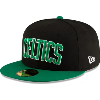 Petten plat zwart fitted 59FIFTY Statement van Boston Celtics NBA van New Era
