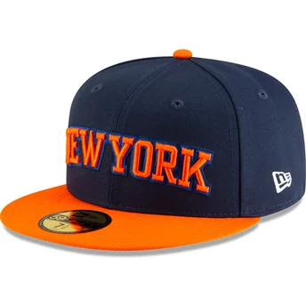 Petten plat marineblauw fitted 59FIFTY Statement van New York Knicks NBA van New Era