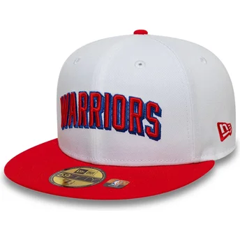 Petten plat rood fitted 59FIFTY Classic van Golden State Warriors NBA van New Era