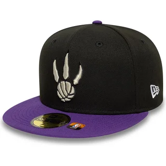 Petten plat zwart fitted 59FIFTY Classic van Toronto Raptors NBA van New Era