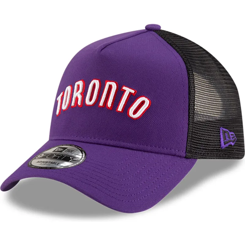 petten-gebogen-paars-snapback-a-frame-classic-van-toronto-raptors-nba-van-new-era