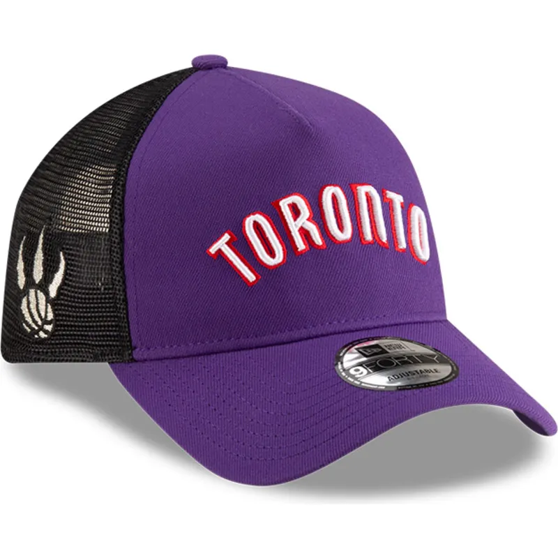 petten-gebogen-paars-snapback-a-frame-classic-van-toronto-raptors-nba-van-new-era
