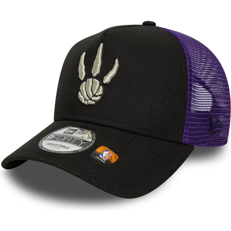 petten-gebogen-zwart-snapback-a-frame-classic-van-toronto-raptors-nba-van-new-era