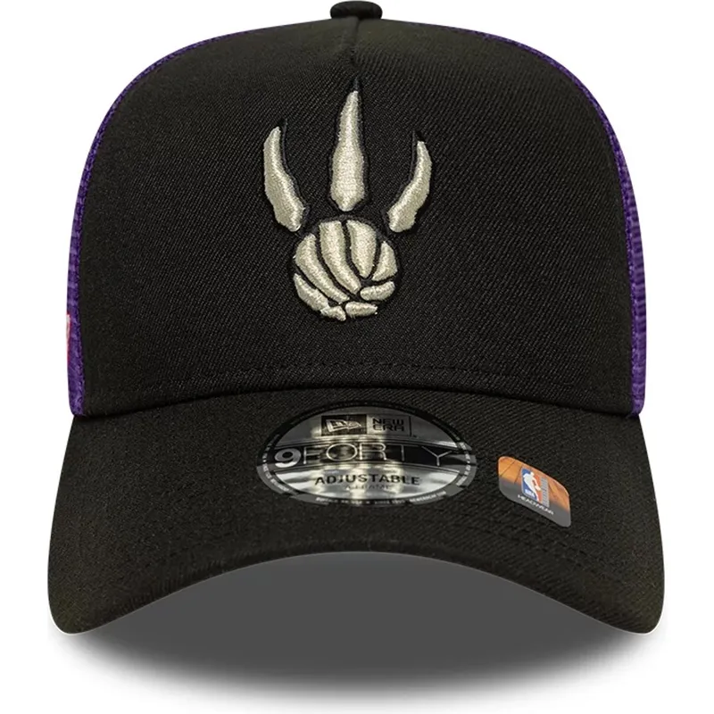petten-gebogen-zwart-snapback-a-frame-classic-van-toronto-raptors-nba-van-new-era