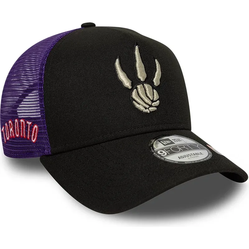 petten-gebogen-zwart-snapback-a-frame-classic-van-toronto-raptors-nba-van-new-era