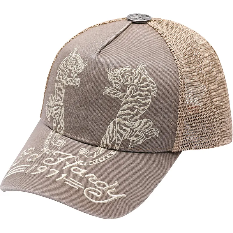 petten-gebogen-beige-snapback-desert-tiger-van-ed-hardy