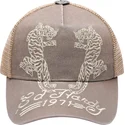 petten-gebogen-beige-snapback-desert-tiger-van-ed-hardy