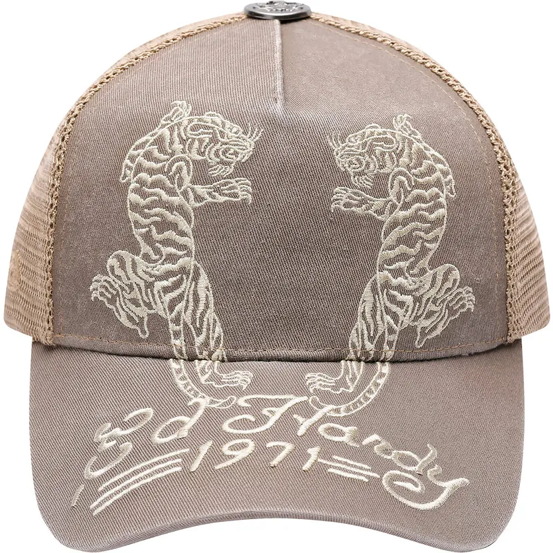 petten-gebogen-beige-snapback-desert-tiger-van-ed-hardy