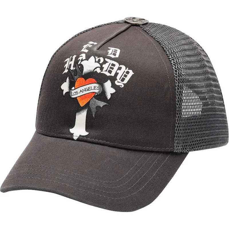 petten-gebogen-zwart-snapback-los-angeles-cross-van-ed-hardy