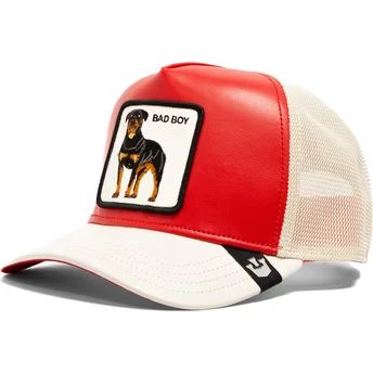 Petten gebogen rood snapback Bad Shleather Boy The Farm van Goorin Bros.