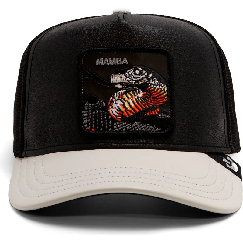 petten-gebogen-zwart-snapback-mamba-shleather-snake-the-farm-van-goorin-bros