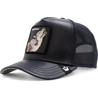 Petten gebogen marineblauw snapback Lone Shleather Wolf The Farm van Goorin Bros.