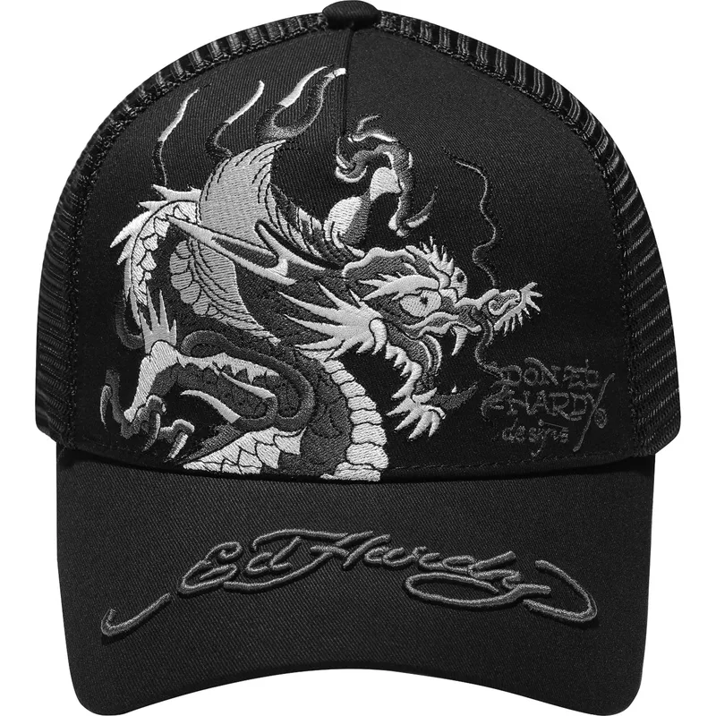 petten-gebogen-zwart-snapback-mono-giant-van-ed-hardy