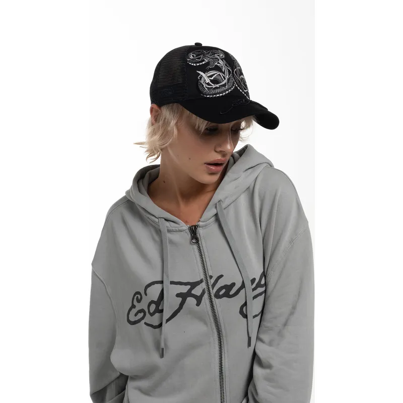 petten-gebogen-zwart-snapback-duo-black-snake-van-ed-hardy