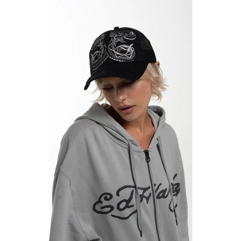 petten-gebogen-zwart-snapback-duo-black-snake-van-ed-hardy