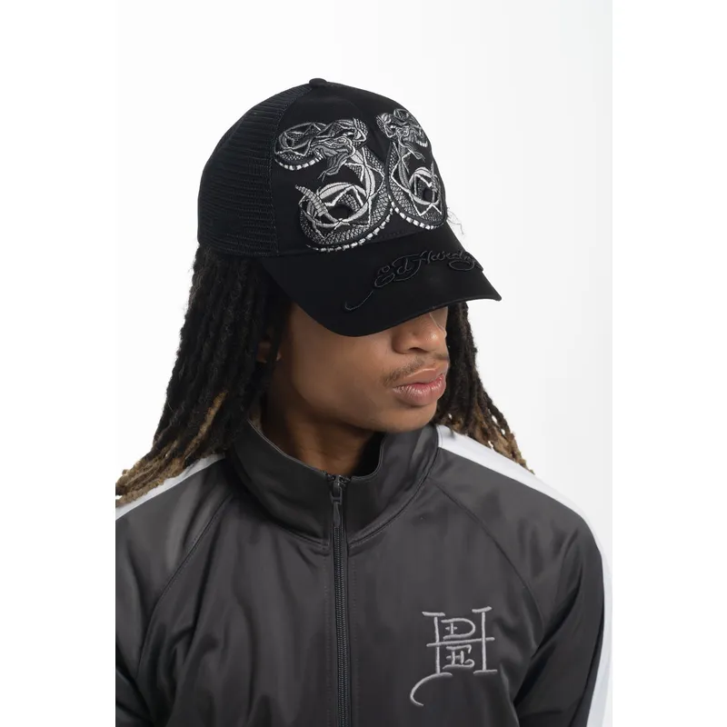 petten-gebogen-zwart-snapback-duo-black-snake-van-ed-hardy